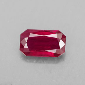 Rubino naturale rosso da 1,08 ct, taglio smeraldo, VS-SI