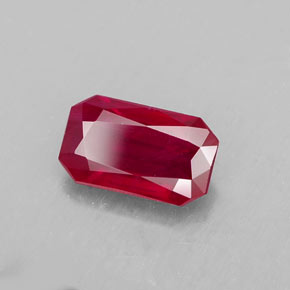 Rubino naturale rosso da 1,08 ct, taglio smeraldo, VS-SI