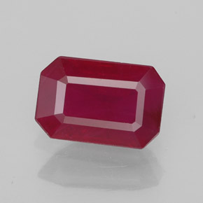 Rubino naturale rosso da 1,49 ct, taglio smeraldo, SI