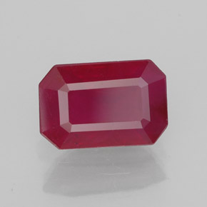 Rubino naturale rosso da 1,49 ct, taglio smeraldo, SI