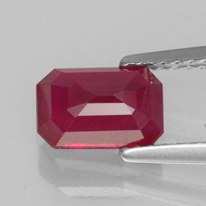Rubino naturale rosso da 1,49 ct, taglio smeraldo, SI