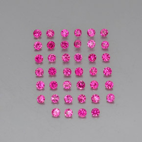 Gemme di rubino rosso rosato naturale da  ct, taglio rotondo, VVS-VS