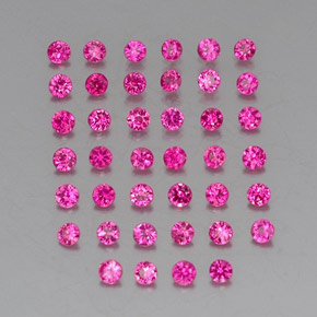 Gemme di rubino rosso rosato naturale da  ct, taglio rotondo, VVS-VS