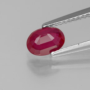 Rubino naturale rosso da 0,95 ct, taglio ovale, VS-SI