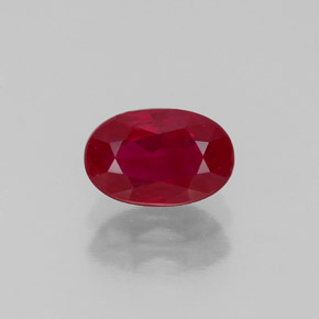 Rubino naturale rosso da 1,11 ct, taglio ovale, VS-SI