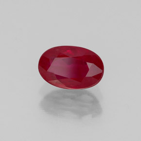 Rubino naturale rosso da 1,11 ct, taglio ovale, VS-SI