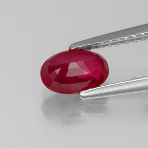 Rubino naturale rosso da 1,11 ct, taglio ovale, VS-SI