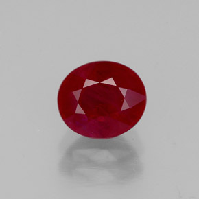 Rubino naturale rosso da 1,43 ct, taglio ovale, VS-SI