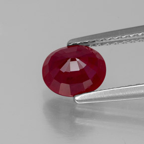 Rubino naturale rosso da 1,43 ct, taglio ovale, VS-SI
