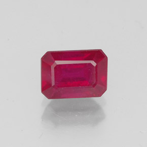 Rubino naturale rosso da 1,50 ct, taglio smeraldo, VS-SI