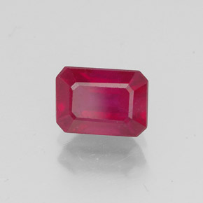 Rubino naturale rosso da 1,50 ct, taglio smeraldo, VS-SI
