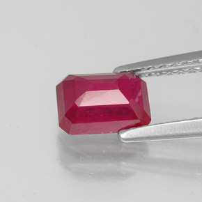 Rubino naturale rosso da 1,50 ct, taglio smeraldo, VS-SI