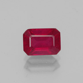 Rubino naturale rosso da 1,32 ct, taglio smeraldo, VS-SI