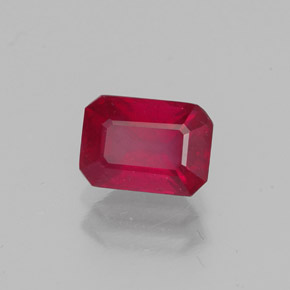 Rubino naturale rosso da 1,32 ct, taglio smeraldo, VS-SI