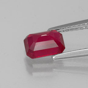 Rubino naturale rosso da 1,32 ct, taglio smeraldo, VS-SI