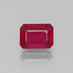 Rubino naturale rosso da 1,42 ct, taglio smeraldo, VS-SI