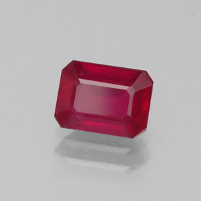 Rubino naturale rosso da 1,42 ct, taglio smeraldo, VS-SI