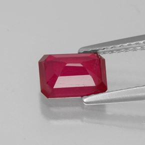 Rubino naturale rosso da 1,42 ct, taglio smeraldo, VS-SI
