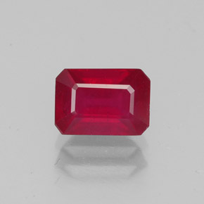 Rubino naturale rosso da 1,52 ct, taglio smeraldo, VS-SI