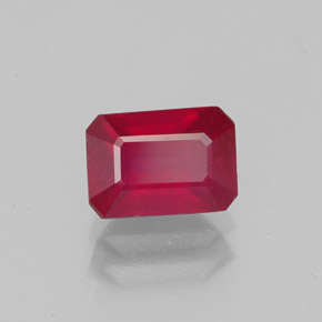 Rubino naturale rosso da 1,52 ct, taglio smeraldo, VS-SI