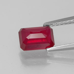 Rubino naturale rosso da 1,52 ct, taglio smeraldo, VS-SI