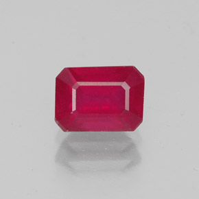 Rubino naturale rosso da 1,42 ct, taglio smeraldo, VS-SI