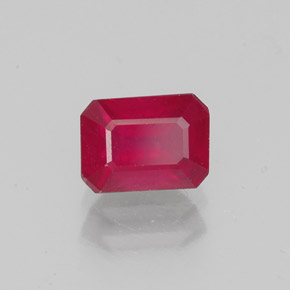 Rubino naturale rosso da 1,42 ct, taglio smeraldo, VS-SI