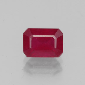 Rubino naturale rosso da 1,56 ct, taglio smeraldo, VS-SI