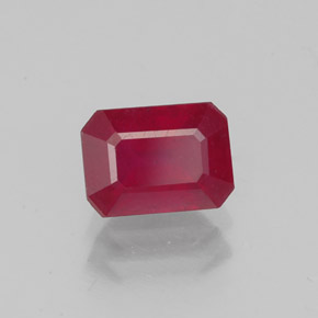 Rubino naturale rosso da 1,56 ct, taglio smeraldo, VS-SI