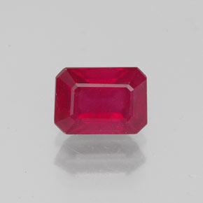 Rubino naturale rosso da 1,52 ct, taglio smeraldo, VS-SI