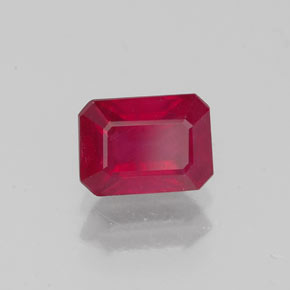 Rubino naturale rosso da 1,52 ct, taglio smeraldo, VS-SI