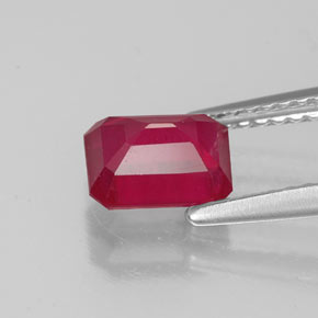 Rubino naturale rosso da 1,52 ct, taglio smeraldo, VS-SI