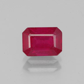 Rubino naturale rosso da 1,46 ct, taglio smeraldo, SI
