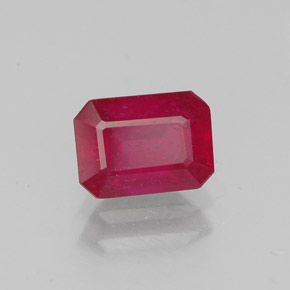 Rubino naturale rosso da 1,46 ct, taglio smeraldo, SI