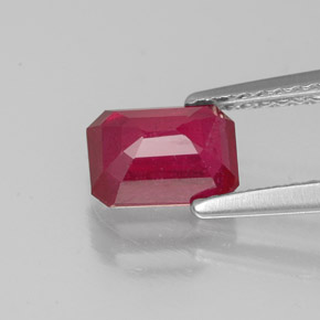 Rubino naturale rosso da 1,46 ct, taglio smeraldo, SI