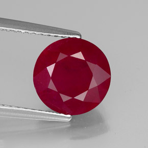 Rubino naturale rosso da 3,37 ct, taglio rotondo, VS-SI
