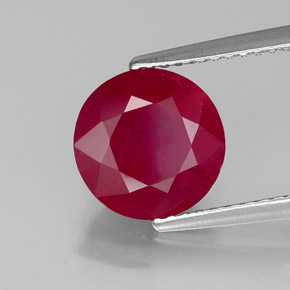 Rubino naturale rosso da 3,37 ct, taglio rotondo, VS-SI