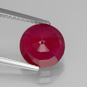 Rubino naturale rosso da 3,37 ct, taglio rotondo, VS-SI