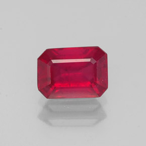 Rubino naturale rosso da 1,27 ct, taglio smeraldo, VS-SI