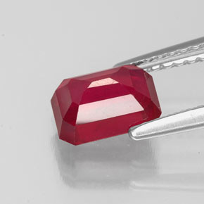 Rubino naturale rosso da 1,63 ct, taglio smeraldo, VS-SI