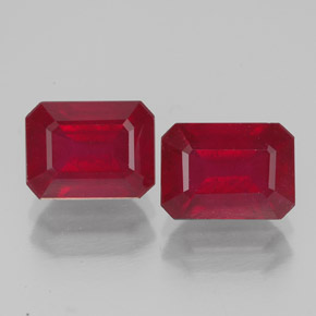 Rubino naturale rosso da  ct, taglio smeraldo, VS-SI