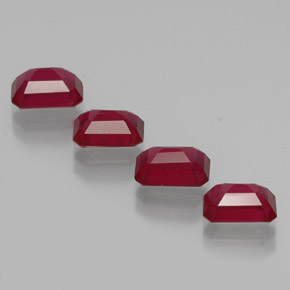 Rubino naturale rosso da  ct, taglio smeraldo, VS-SI