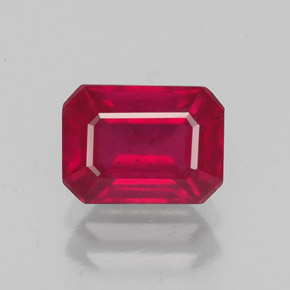 Rubino naturale rosso da 2,04 ct, taglio smeraldo, VS-SI