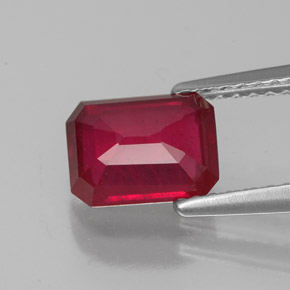 Rubino naturale rosso da 1,80 ct, taglio smeraldo, VS-SI