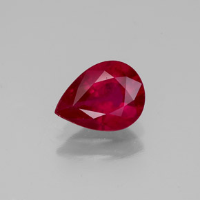 Rubino naturale rosso da 1,31 ct, taglio a pera, VS-SI