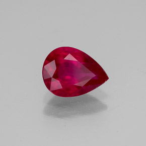 Rubino naturale rosso da 1,31 ct, taglio a pera, VS-SI