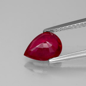 Rubino naturale rosso da 1,31 ct, taglio a pera, VS-SI