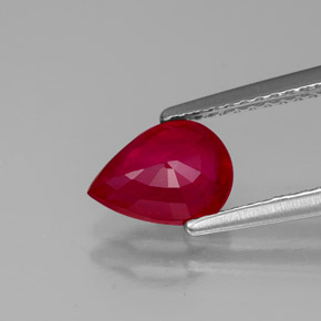 Rubino naturale rosso da 1,30 ct, taglio a pera, VS-SI