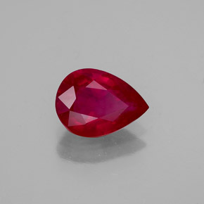 Rubino naturale rosso da 1,37 ct, taglio a pera, VS-SI