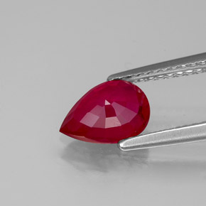 Rubino naturale rosso da 1,37 ct, taglio a pera, VS-SI